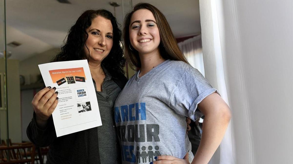 Julia Dortch, right, 15, is organizing a March For Our Lives event for Saturday at the Riverwalk in downtown Bradenton. Julia Dortch is the organizer, but is receiving help and support from her mother, Debra Tucci-Therrien. The idea to organize the march came after a conversation between mother and daughter after 17 people were killed in a shooting at Marjory Stoneman Douglas High School on Feb. 14.