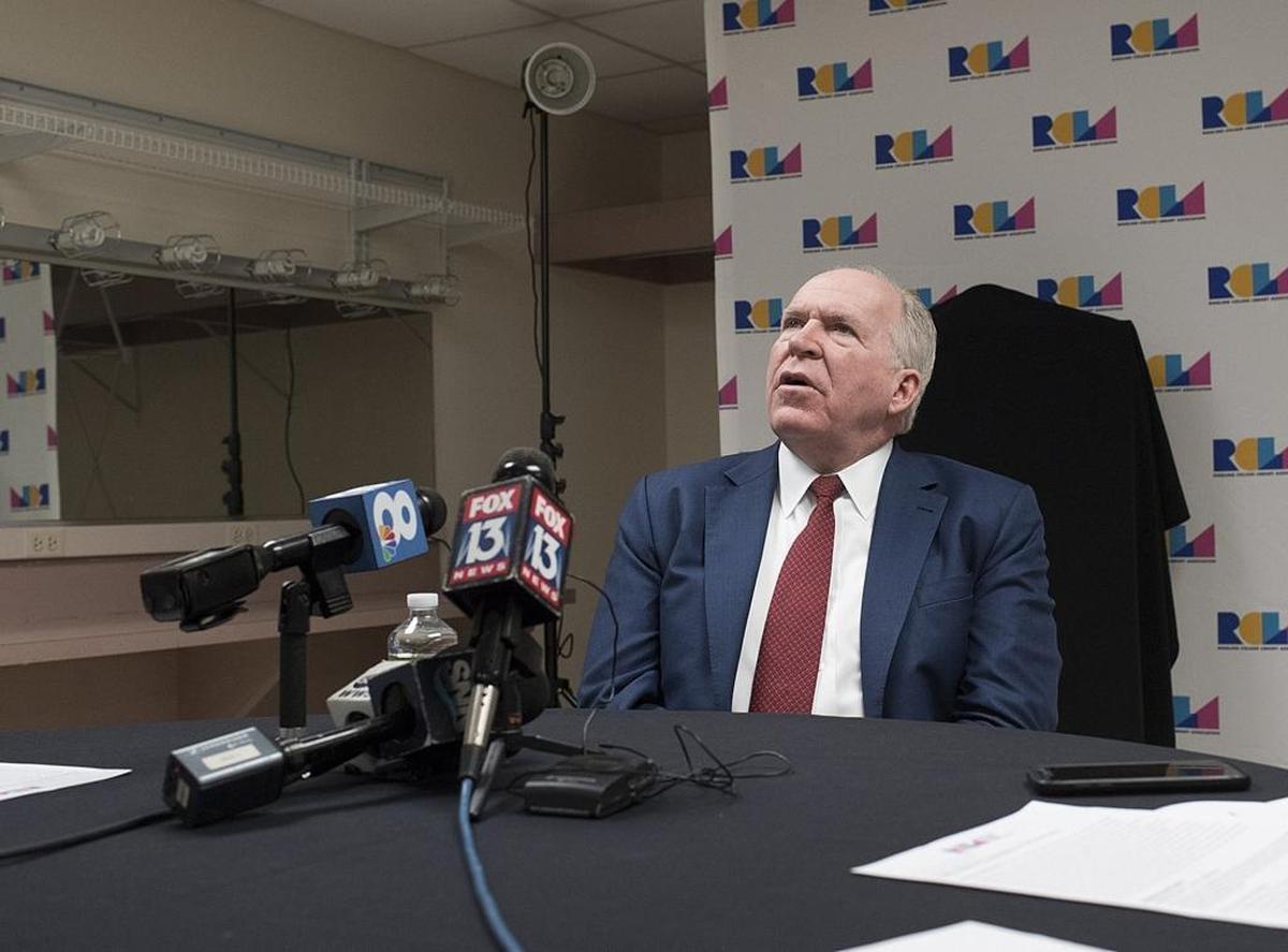 Former CIA chief John Brennan, who has been a frequent critic of Donald Trump, weighed in Monday before a Town Hall Lecture appearance at an Wezel Performing Arts Center, Sarasota.