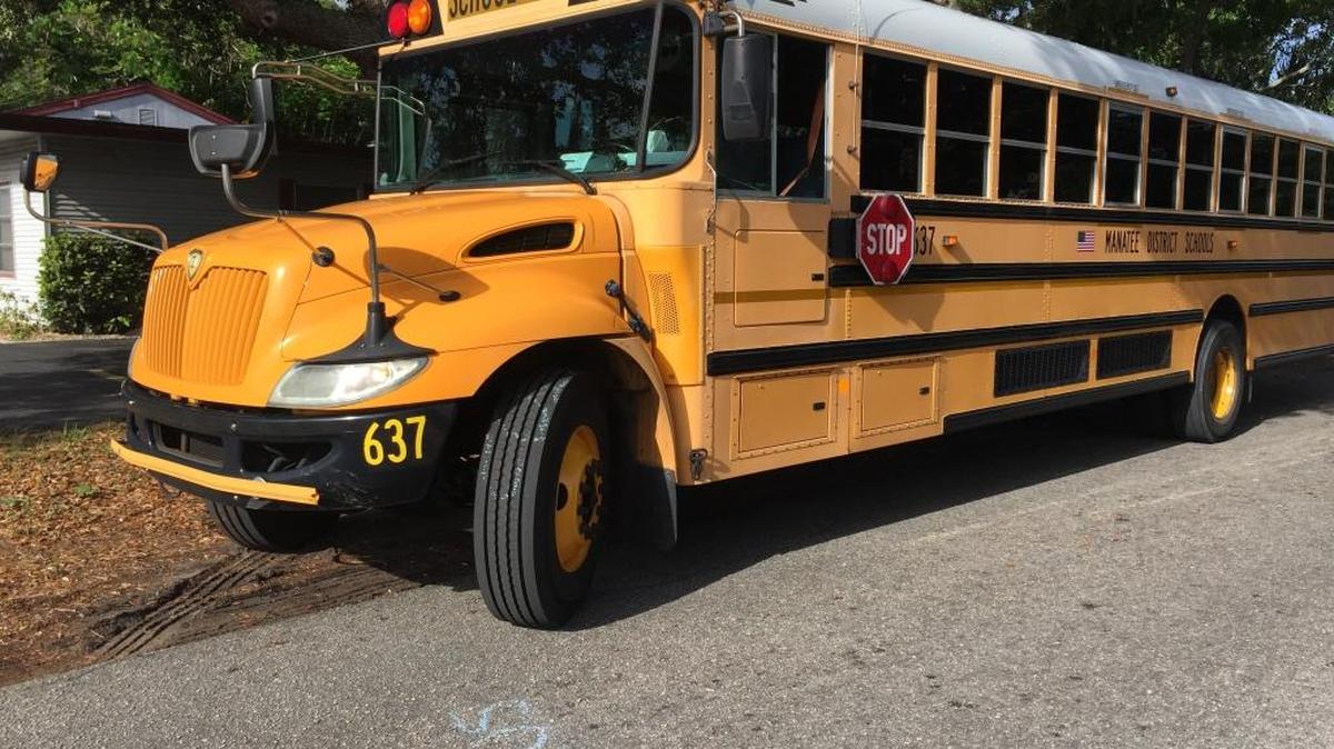 Very minor damage was done to the front of the school bus involved in a crash early Friday.