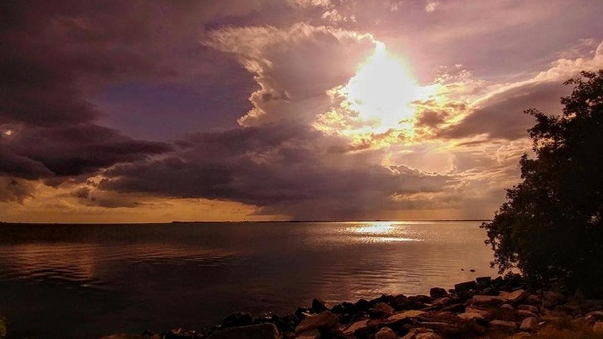 Storm clouds before sunset seen from Fort DeSoto Beach on Wednesday.