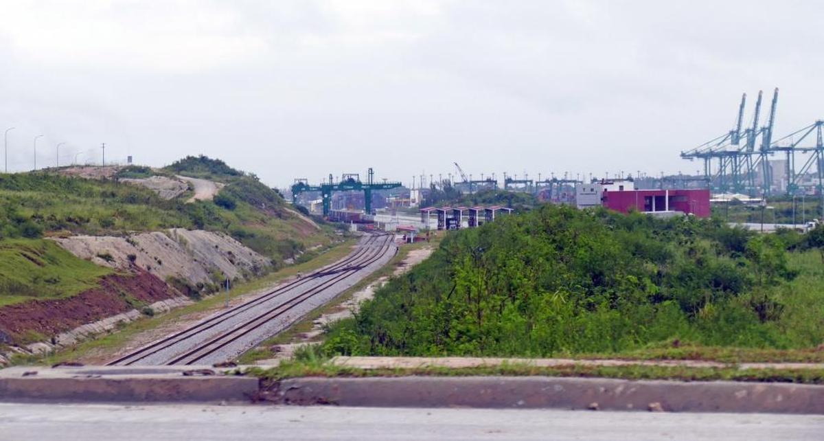 Train tracks run through the Mariel Special Economic Development Zone in this 2017 photo.