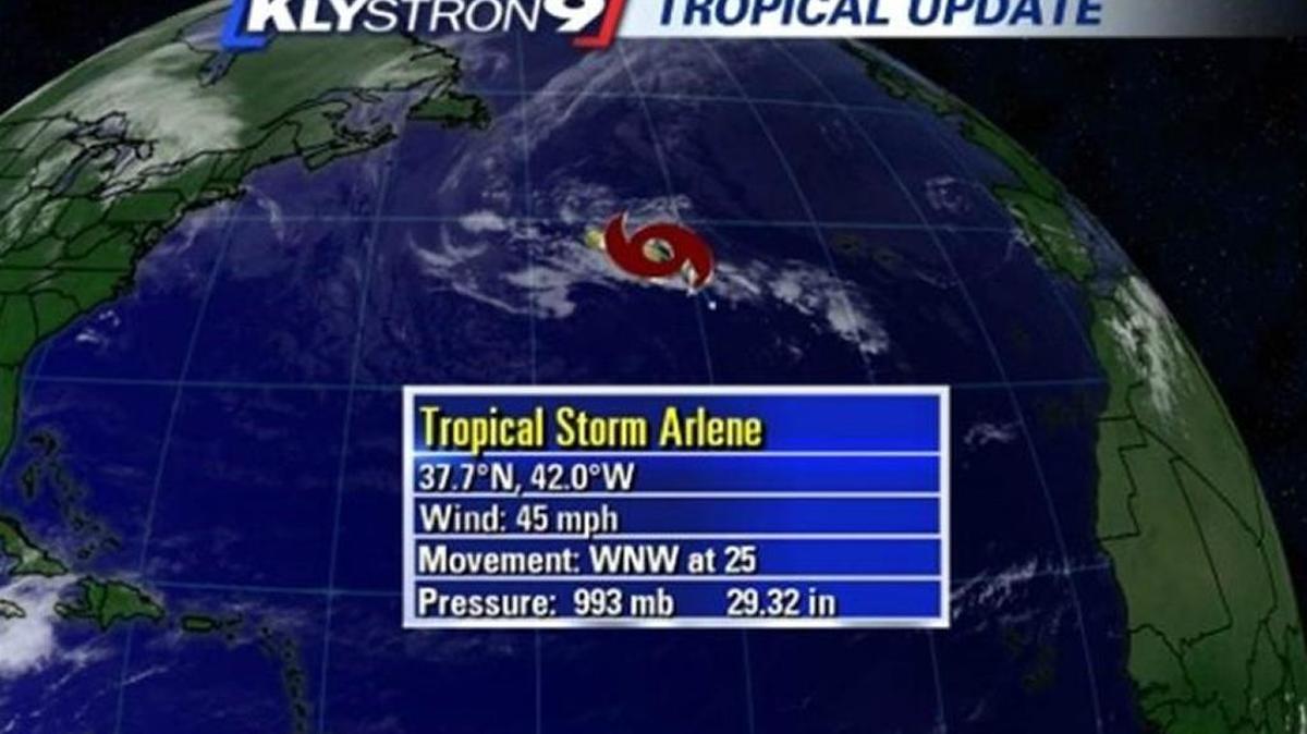 Tropical Storm Arlene, first named tropical storm of the year, will not be a threat to Florida, Bay News 9 meteorologists said Thursday.