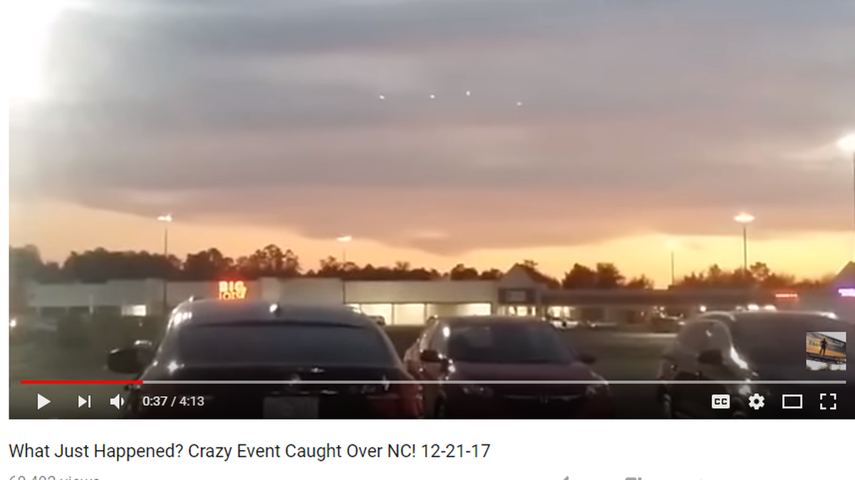 Are those lights UFOs heading into the sunset.