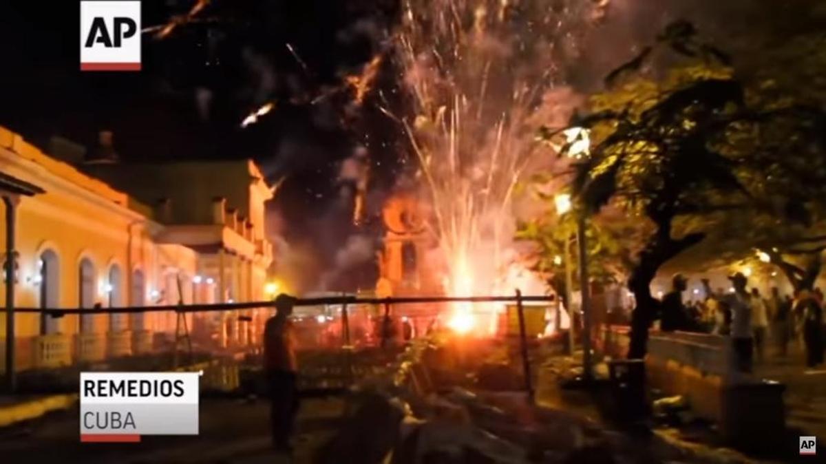 Dozens of people were burned after a fireworks accident at a traditional celebration in the Cuban central town of Remedios on Sunday, according to state media.