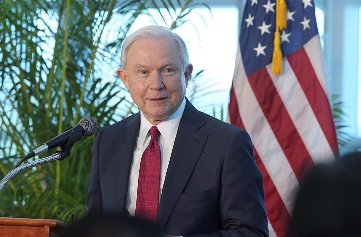 U.S. Attorney General Jeff Sessions speaks about the growing trend of violent crime in sanctuary cities highlighting jurisdictions like Miami-Dade that have increased their cooperation and information sharing with federal immigration authorities. Sessions spoke at Port of Miami Terminal E, on Wednesday, Aug. 16, 2017.