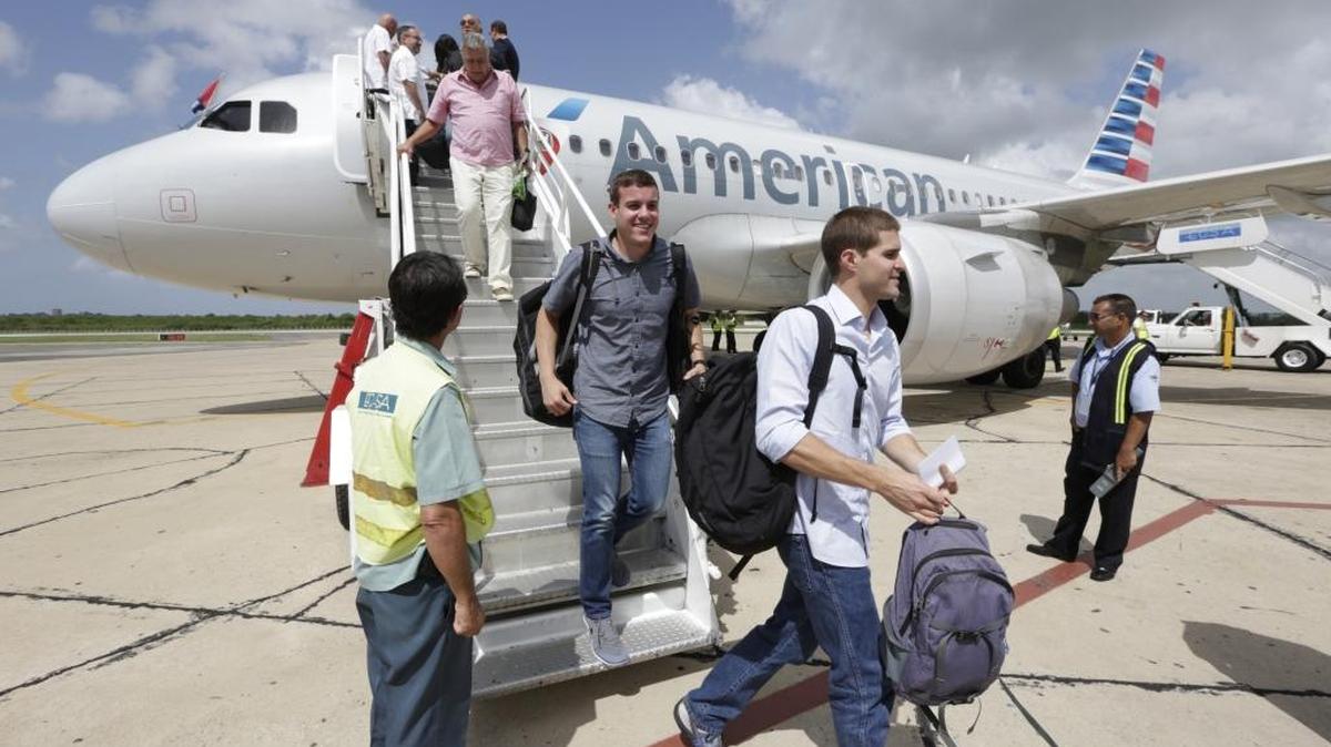 Passengers arrive in Cienfuegos on AmericanAirlines inaugural scheduled service from Miami International Airport to Cuba on Wednesday, September 7, 2016. Florida Sen. Marco Rubio questions safety of such flights without federal air marshals aboard.