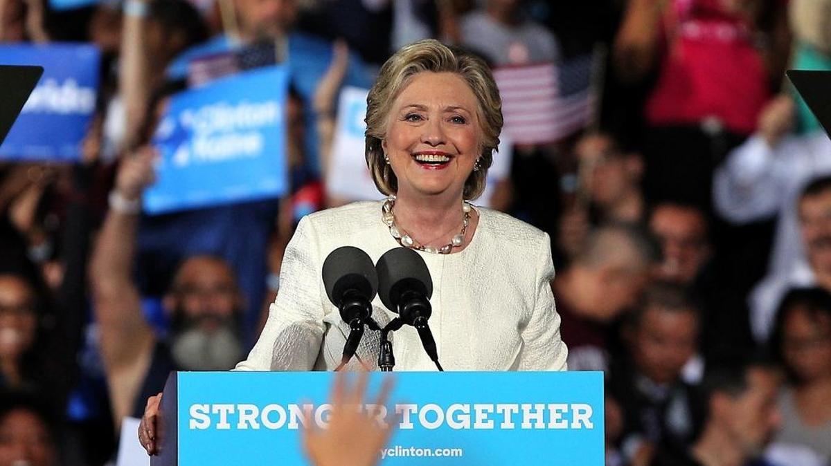 Hillary Clinton campaigned Tuesday night at Reverend Samuel Delevoe Memorial Park in Fort Lauderdale.