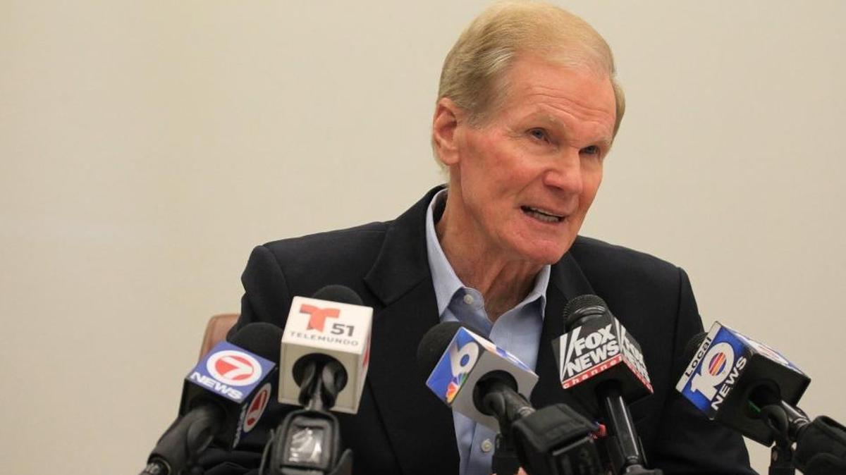 Sen. Bill Nelson, D-Fla., gives remarks in April regarding the expansion of economic sanctions against Venezuela as the Latin country collapse under the governance of President Muduro.