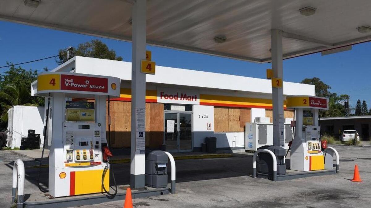 Jessie's Island Store, though boarded up and not selling gas, was still open on Holmes Beach prior to Hurricane Irma.