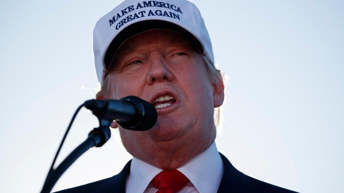 Republican presidential candidate Donald Trump speaks during a campaign rally, Sunday, Oct. 23, 2016, in Naples, Fla.