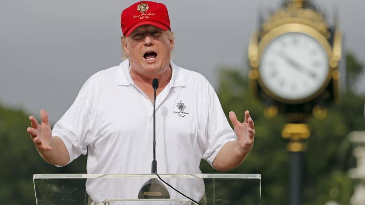 Donald Trump holds a press conference for the opening of Trump National Doral’s newly renovated golf course on Jan. 12, 2015.