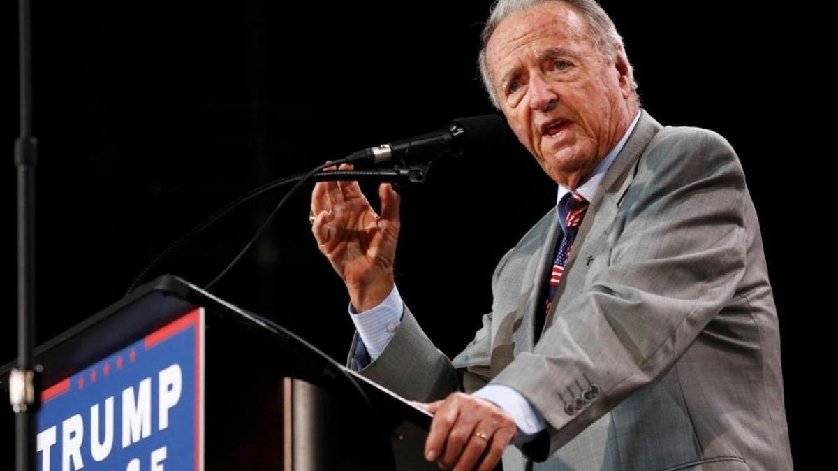 Bobby Bowden delivers remarks Monday at a rally with Donald Trump in Tampa.
