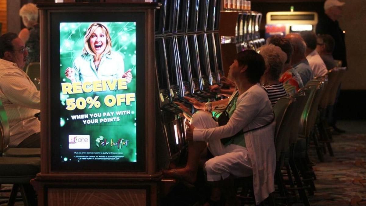 Slot machines are shown at The Isle Casino & Racing of Pompano Beach.