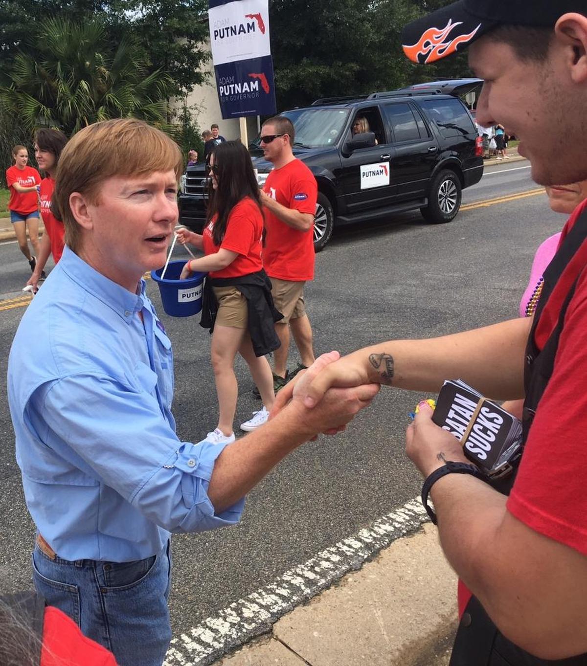 Adam Putnam campaigns at the 48th annual Possum Festival in Wausau, Fla., on Saturday, Aug. 5.