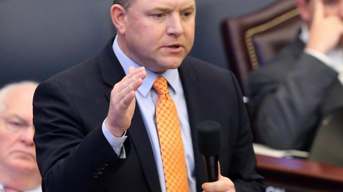 Sen. Rob Bradley, R-Fleming Island, closes on his ‘Stand Your Ground’ bill during session, Wednesday, March 15, 2017, in Tallahassee.