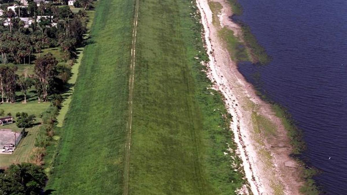 Gov. Rick Scott proposed Monday that Florida lend the federal government $200 million to accelerate repairs to the Herbert Hoover Dike that surrounds Lake Okeechobee. This view of the dike from Pahokee is from August 2000.