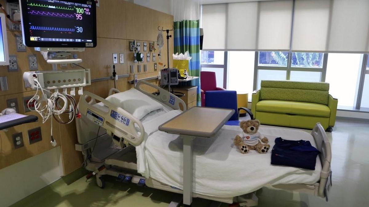 This is one of the rooms in the cardiac intensive care unit at the Advanced Pediatric Care Pavilion at Nicklaus Children’s Hospital. A six-story, 213,000-square-foot tower opened in October to house intensive care units as well as new neurology-neurosurgery and hematology-oncology units.