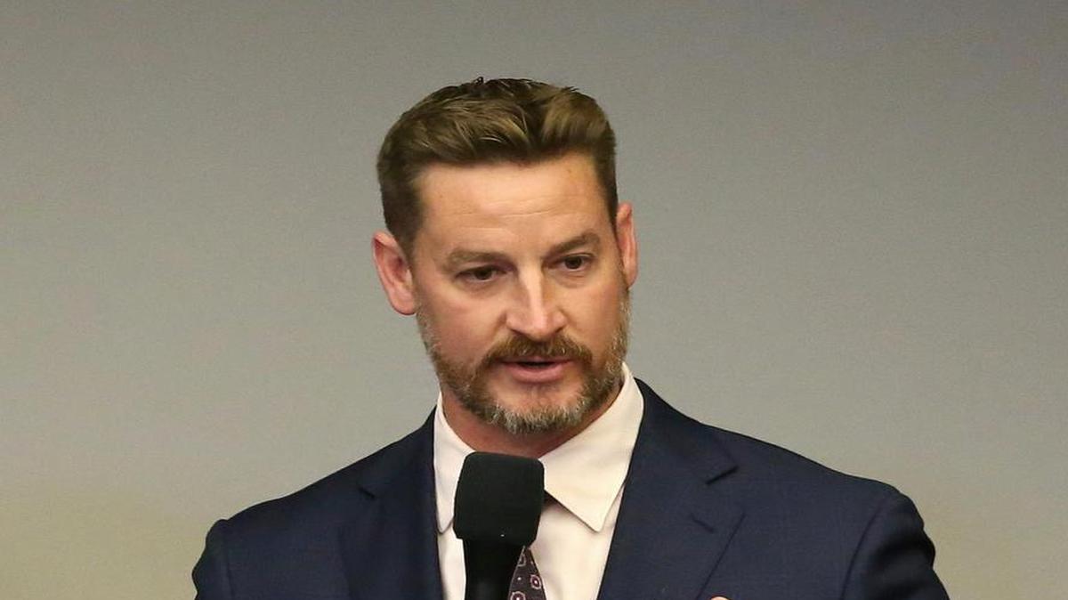 Sen. Greg Steube, R-Sarasota, debates in favor of a bill changing Florida’s ‘Stand Your Ground’ law during a floor session in March.