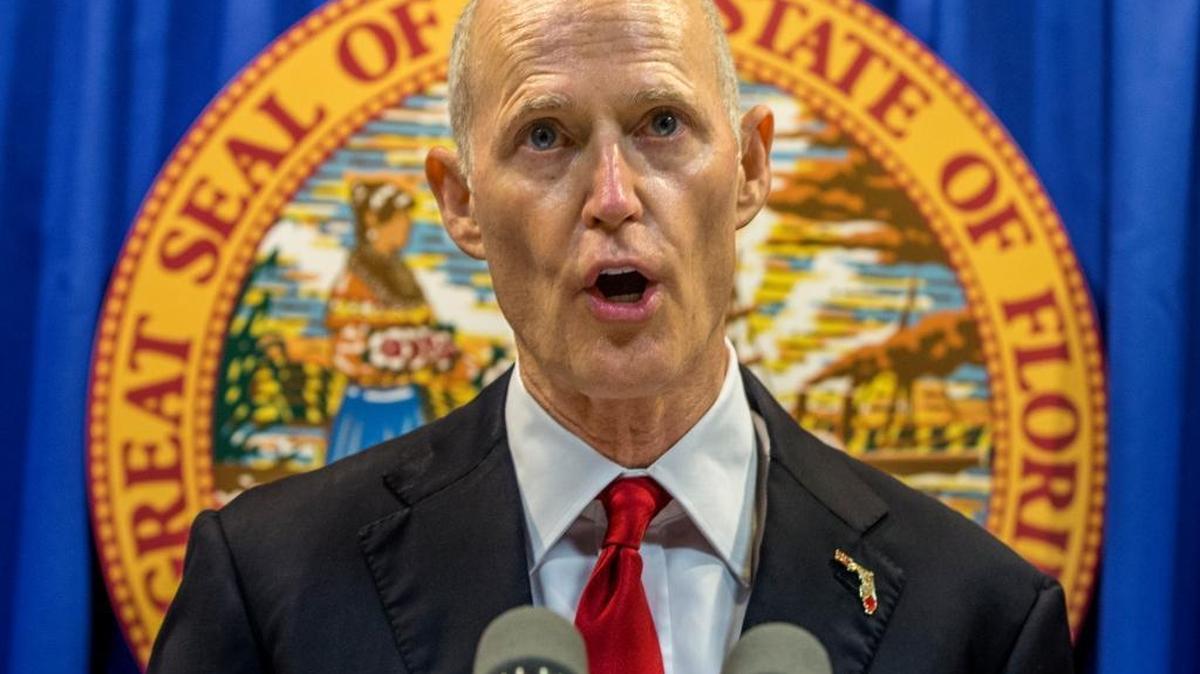 Florida Gov. Rick Scott lays out his school safety proposal during a press conference at the Capitol in Tallahassee, Friday, Feb 23, 2018.