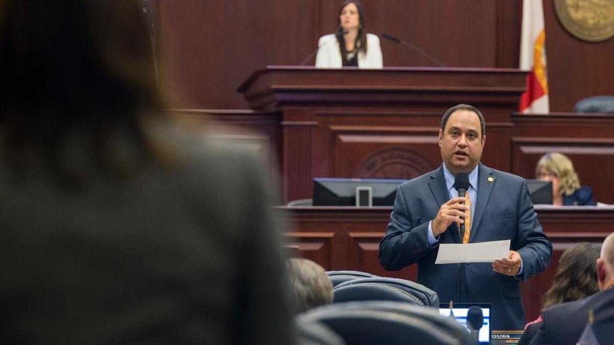 Rep. Ray Rodrigues, R-Estero, answers questions about medical marijuana legislation Friday at the Florida Capitol in Tallahassee. Lawmakers will return Monday in an attempt to conclude the legislative session.