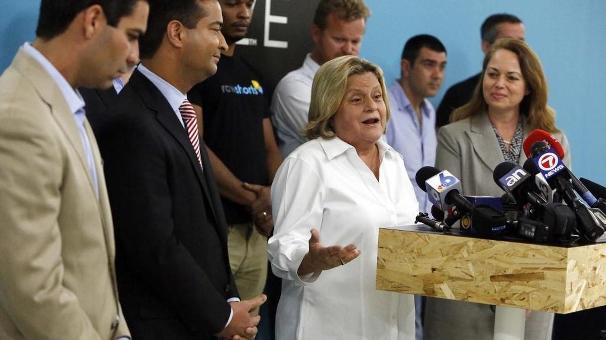 U.S. Rep. Ileana Ros-Lehtinen thanks reporters during an event Tuesday at downtown Miami’s Venture Hive, an entrepreneurship accelerator.