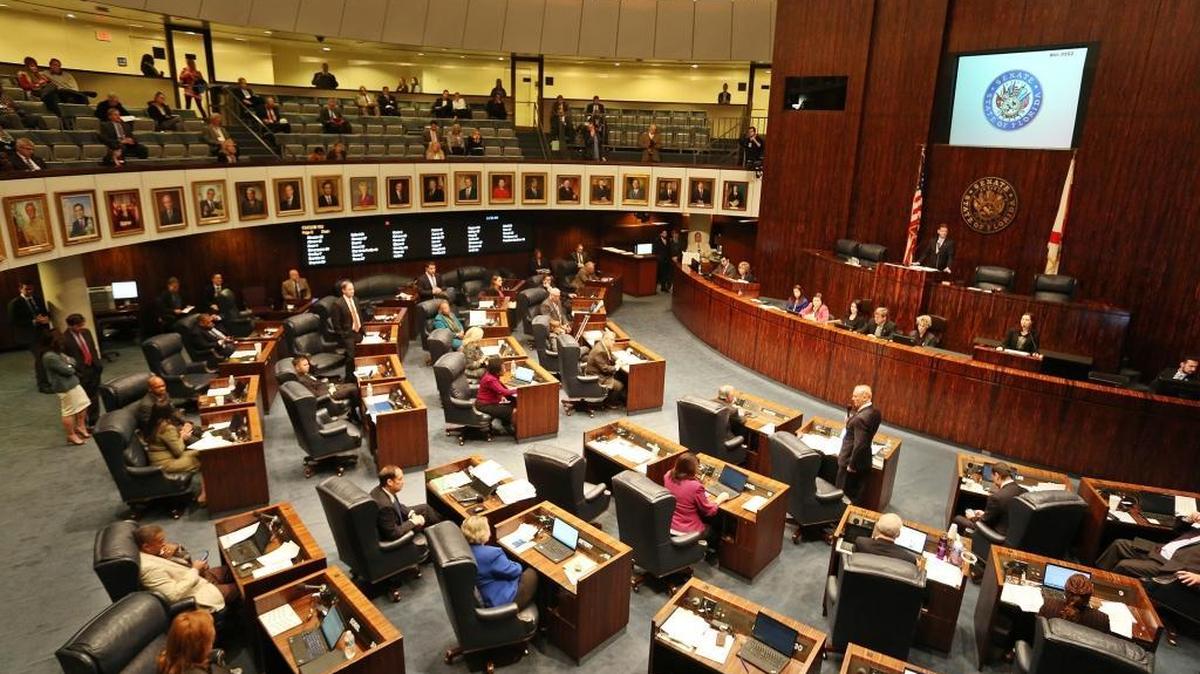 Florida Senators debate SB 552, an Environmental Resources bill,Wednesday, Jan. 13, 2016, in Tallahassee, Fla. (Scott Keeler/The Tampa Bay Times via AP) TAMPA OUT; CITRUS COUNTY OUT; PORT CHARLOTTE OUT; BROOKSVILLE HERNANDO TODAY OUT