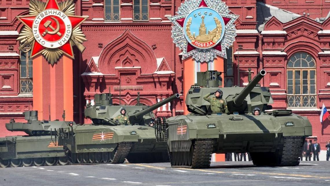 Russian tanks motor through the Victory Parade marking the 70th anniversary of the Soviet Union’s defeat of the Nazis in World War II, in Moscow’s Red Square, in 2015. Igor Zorin, a Russian government official involved in the logistics of the parade, owns valuable South Florida property holdings.