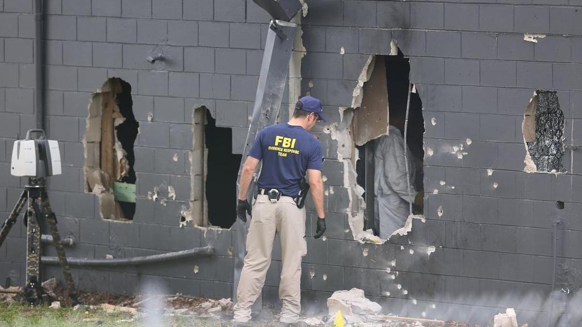 The wall at Pulse nightclub shows where police broke through, ending a three-hour siege.