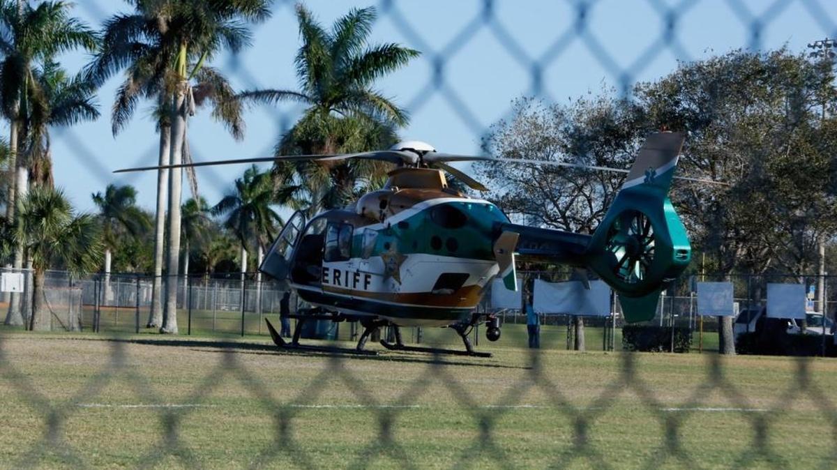 The scene outside Marjory Stoneman Douglas High School on Wednesday