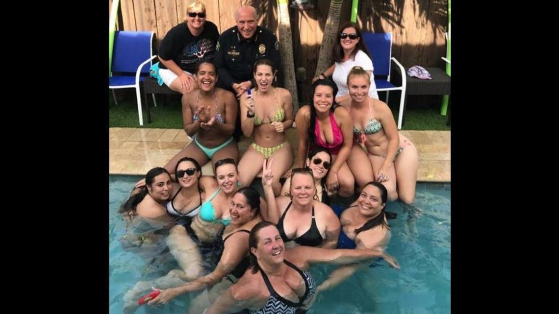 Police Chief Ed Hudak is fighting an anonymous accusation that he acted inappropriately during a pool party for female officers that he was invited to in July. None of the women have told investigators the chief did anything wrong.