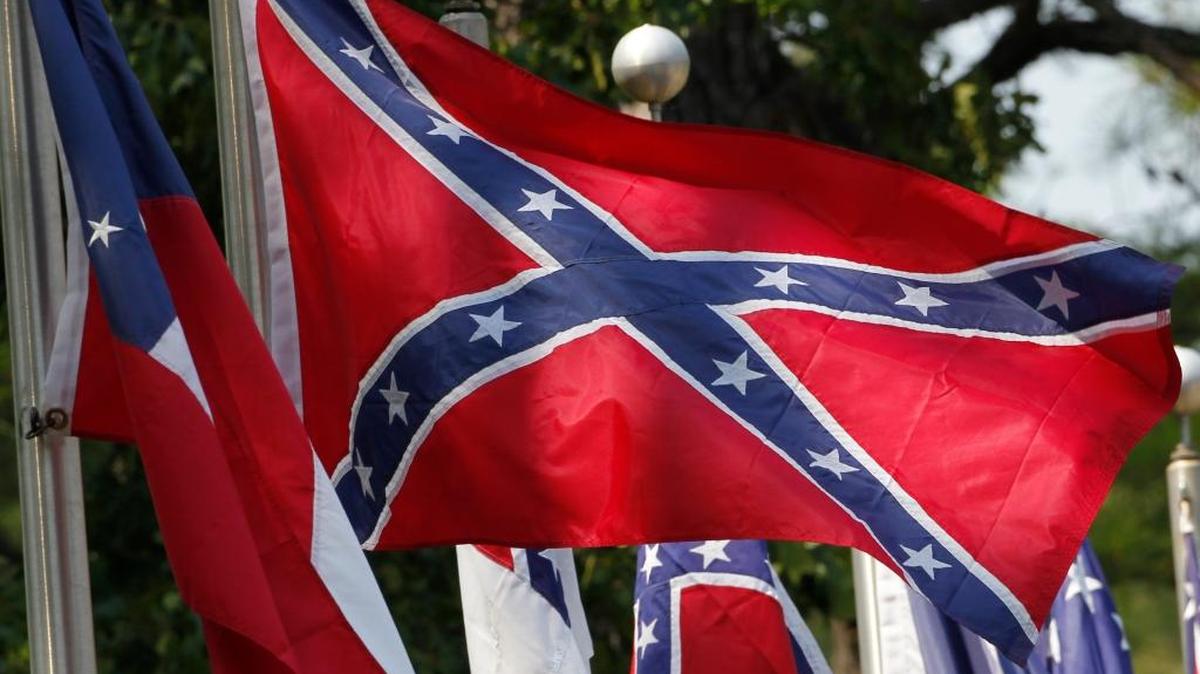 A July 19, 2011, file photo, shows Confederate battle flags fly in Mountain Creek, Ala.