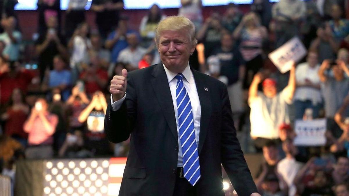 President-elect Donald Trump at a rally in Sunrise in August.