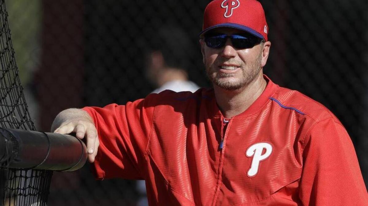 After retiring, Roy Halladay returned to the Phillies as a guest instructor.