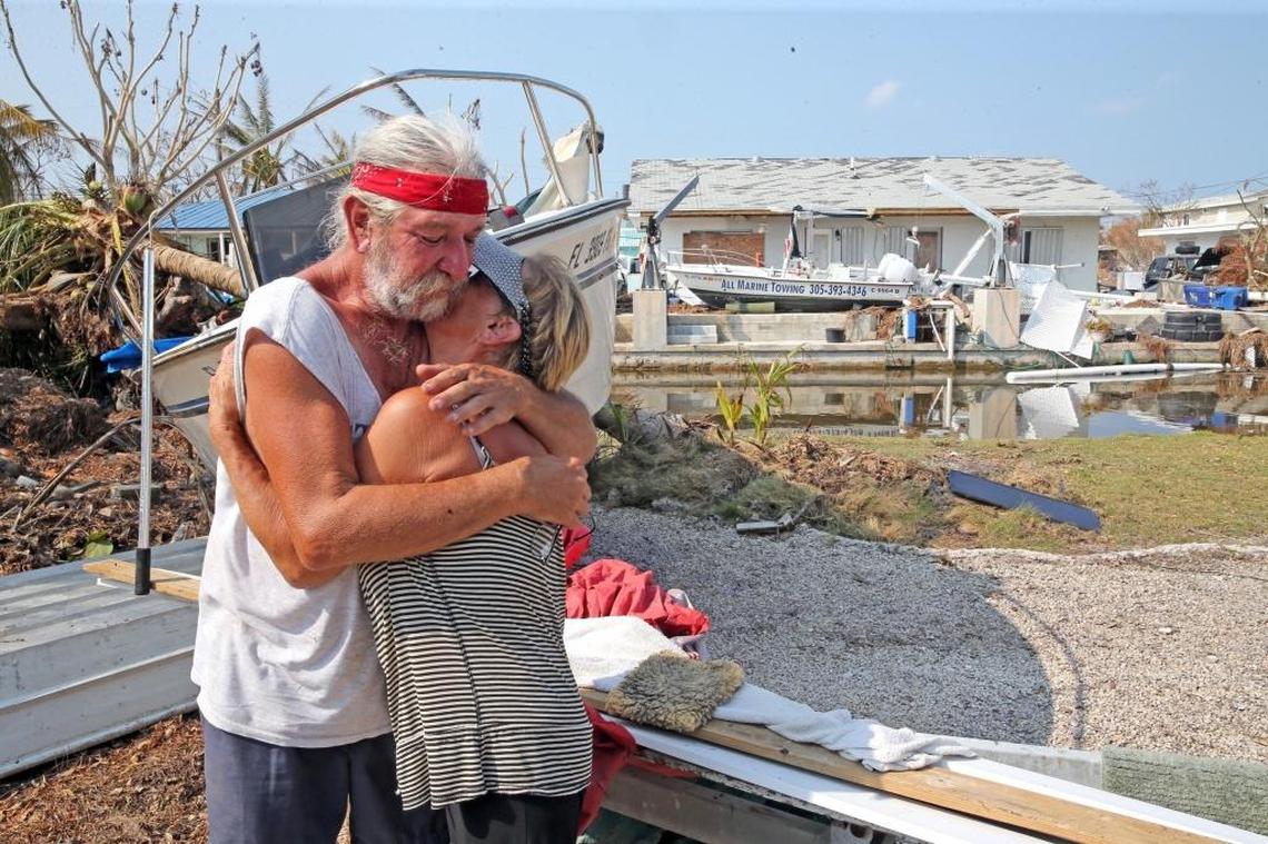 David and Dee Thorne on Big Pine Key in the Florida Keys after Hurricane Irma damaged their home, forcing them to live in an RV while the complete repairs.