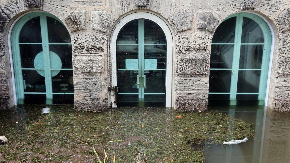 Vizcaya Museum and Gardens suffered some flooding in the cafe and gift shop that was recently renovated after Hurricane Wilma. The first floor of the house is elevated enough not to have flooded but the basement level did flood.