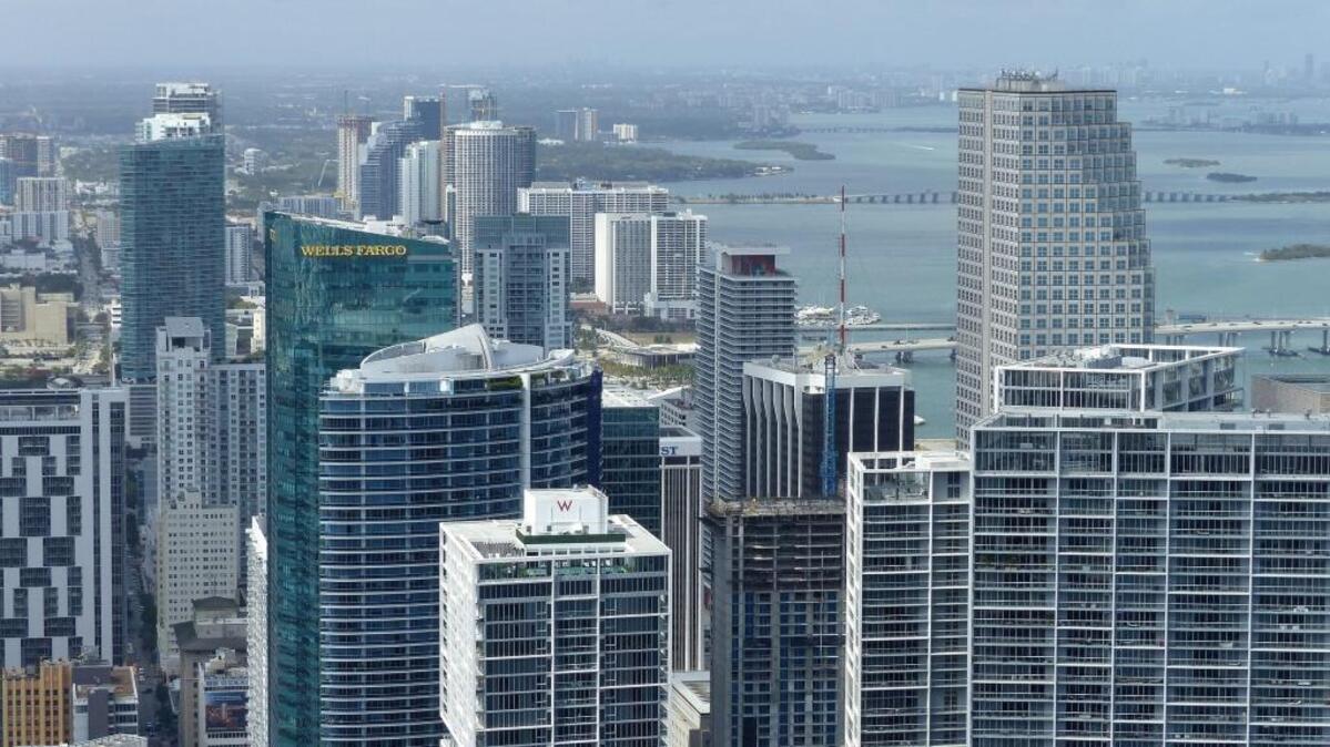 The view from the top of the 868-foot-tall Panorama Tower in Brickell on Wednesday April 12, 2017.