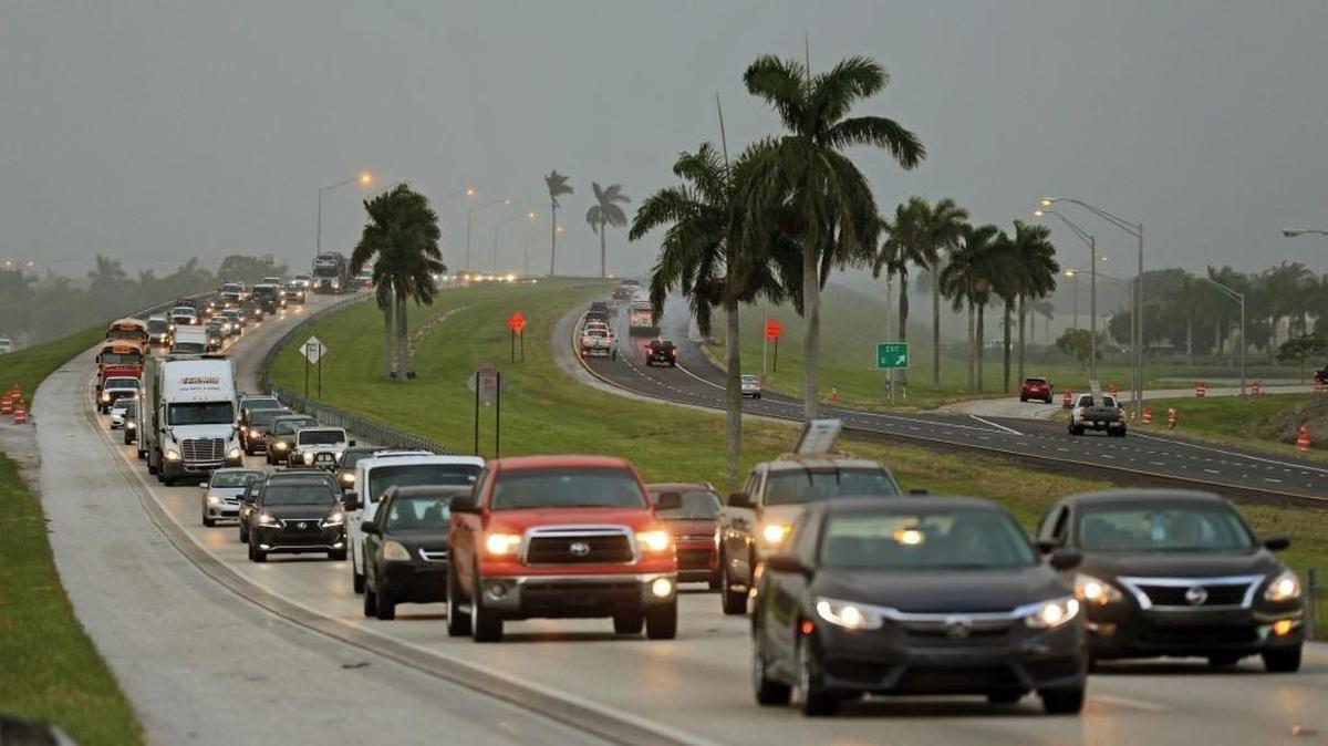 Traffic is seen heading north along the Florida Turnpike near Homestead, Fla., as tourists in the Florida Keys leave town on Wednesday, Sept. 6, 2017. Traffic during the evacuation of the Keys was heavy but less gridlocked than in areas farther to the north, where more people live.