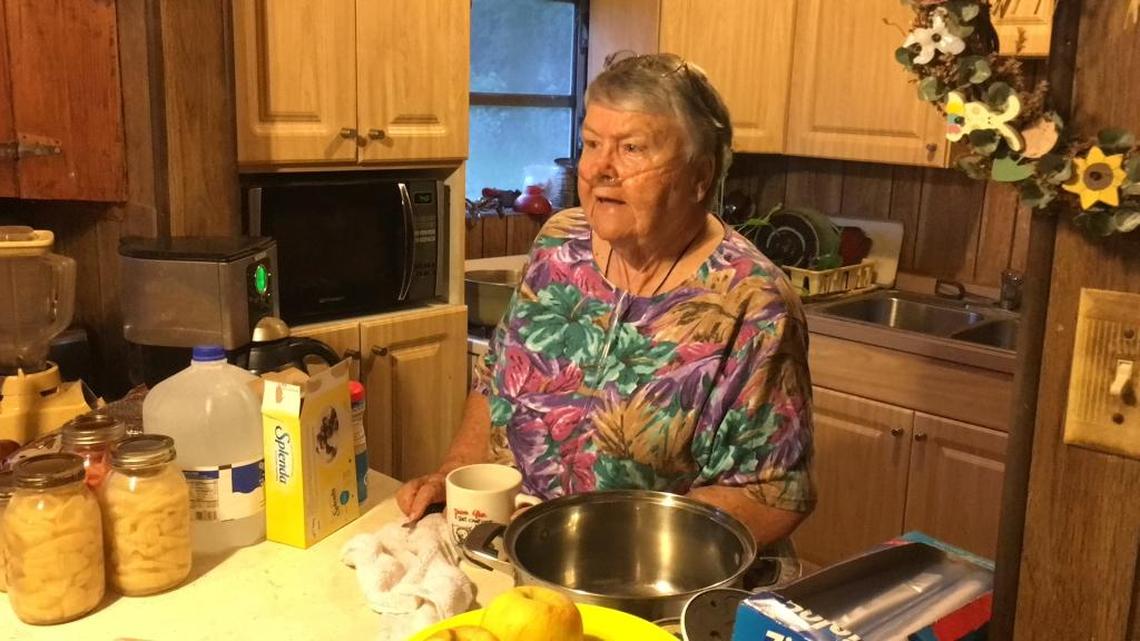 It’s Miss Betty versus Miss Irma and Duette residents say don’t bet against Miss Betty Glassburn, shown Saturday in her Duette home built in 1945, making it through something that requires determination.