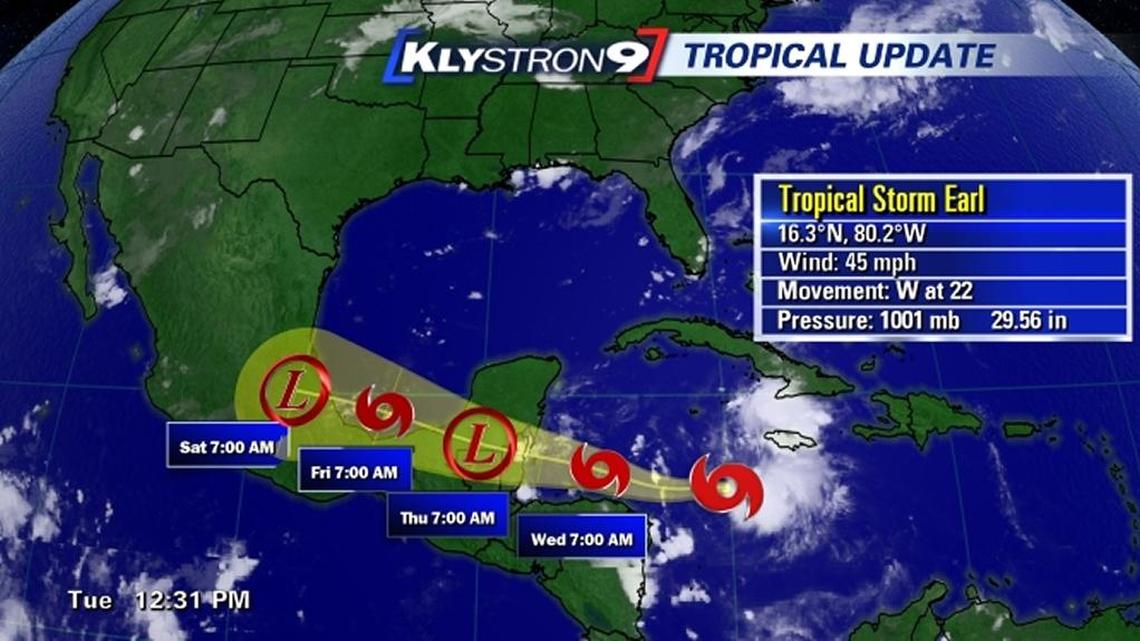 Tropical Storm Earl forms; fifth named storm of season