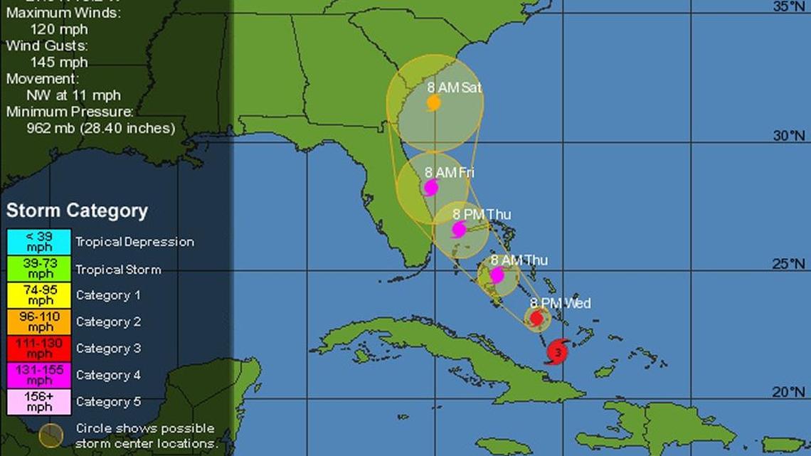 Hurricane warning expanded along Florida coast