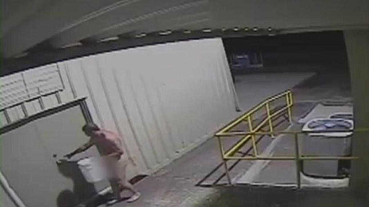 Investigators say that on May 19, Ronald Thompson, seen in an image from surveillance video released by the Polk County Sheriff’s Office, stole a pickup truck with a 5-foot-tall swan sculpture in the back from Lakeland Cold Storage. And yes, the recording shows he did it naked.