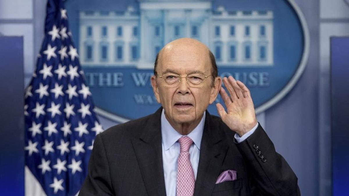 FILE: Commerce Secretary Wilbur Ross takes a question as he speaks to the media in April 2017.