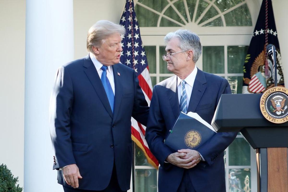 U.S. President Donald Trump, left, speaks as he announces his nominee for the chairman of the Federal Reserve, Jerome Powell, on Thursday, Nov. 2, 2017 during a press event in the Rose Garden at the White House in Washington, D.C. Current Federal Reserve Chair Janet Yellen's term expires in February.