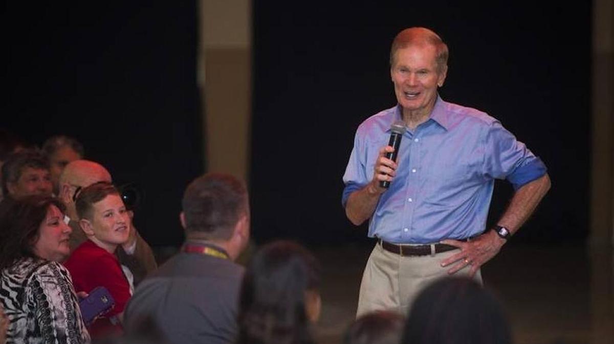 U.S. Sen. Bill Nelson met with students at Buffalo Creek Middle School during the total eclipse in August.
