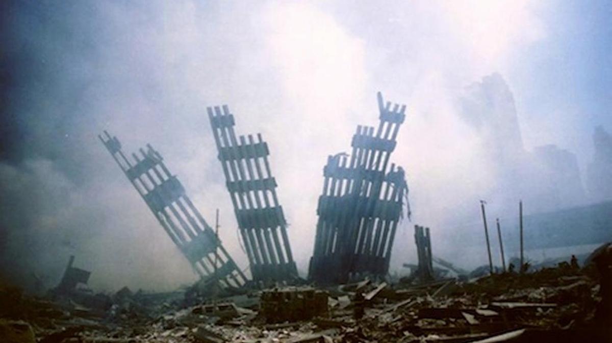 FILE: The remains of the World Trade Center stand amid the debris following the terrorist attack on the building in New York, Tuesday, Sept. 11, 2001.