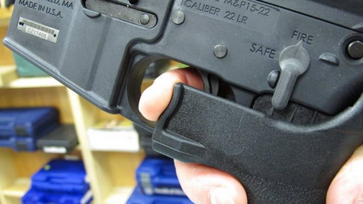 FILE - A demonstration on how a "bump" stock works.