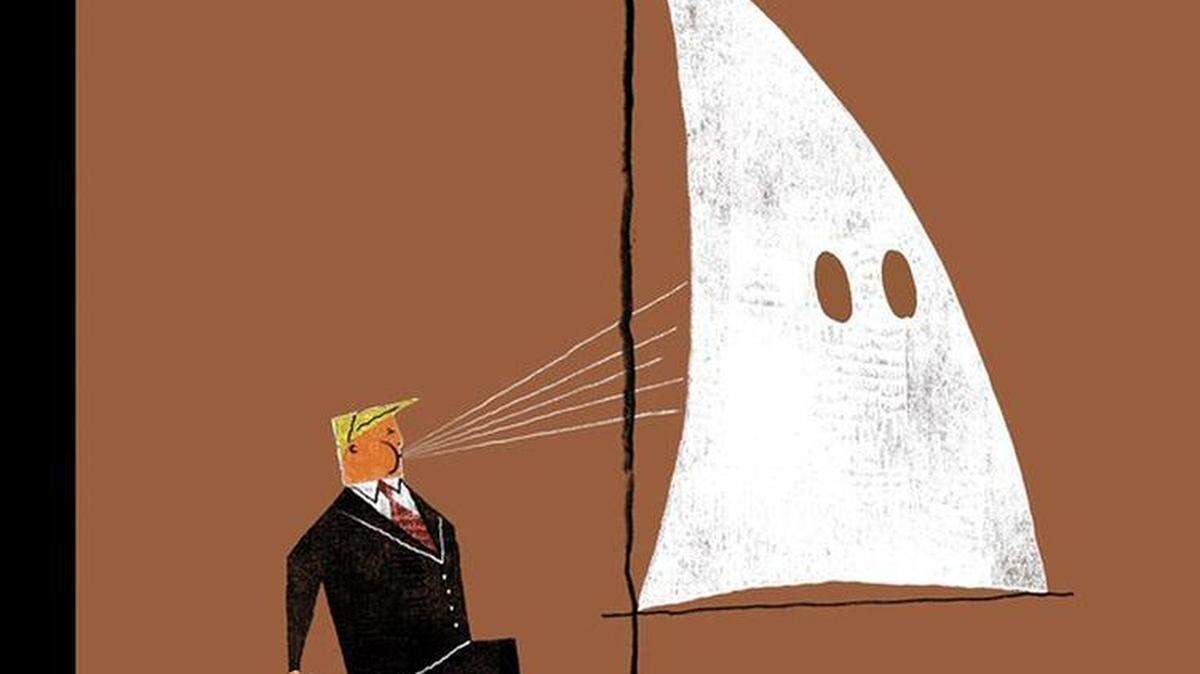 Next week's striking New Yorker cover shows Trump traveling with the KKK.