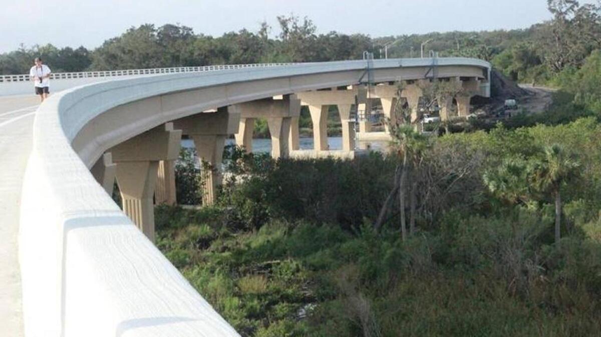 FILE: The Fort Hamer Bridge curves toward the south bank of the Manatee River, just hours before the road opened to vehicular traffic on Oct. 18, 2017.