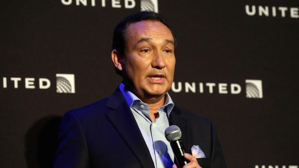 FILE - In this Thursday, June 2, 2016, file photo, United Airlines CEO Oscar Munoz delivers remarks in New York, during a presentation of the carrier's new Polaris service, a new business class product that will become available on trans-Atlantic flights. Munoz said in a note to employees Tuesday, April 11, 2017, that he continues to be disturbed by the incident Sunday night in Chicago, where a passenger was forcibly removed from a United Express flight. Munoz said he was committed to fix what’s broken so this never happens again.