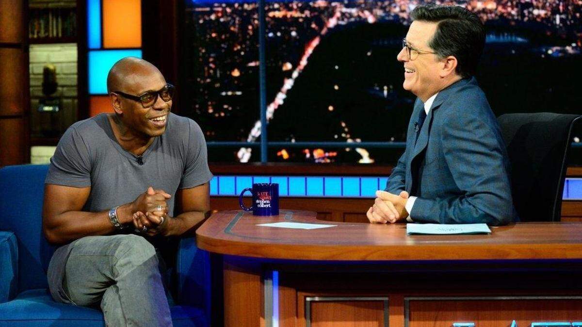 "The Late Show with Stephen Colbert" and David Chappelle.
